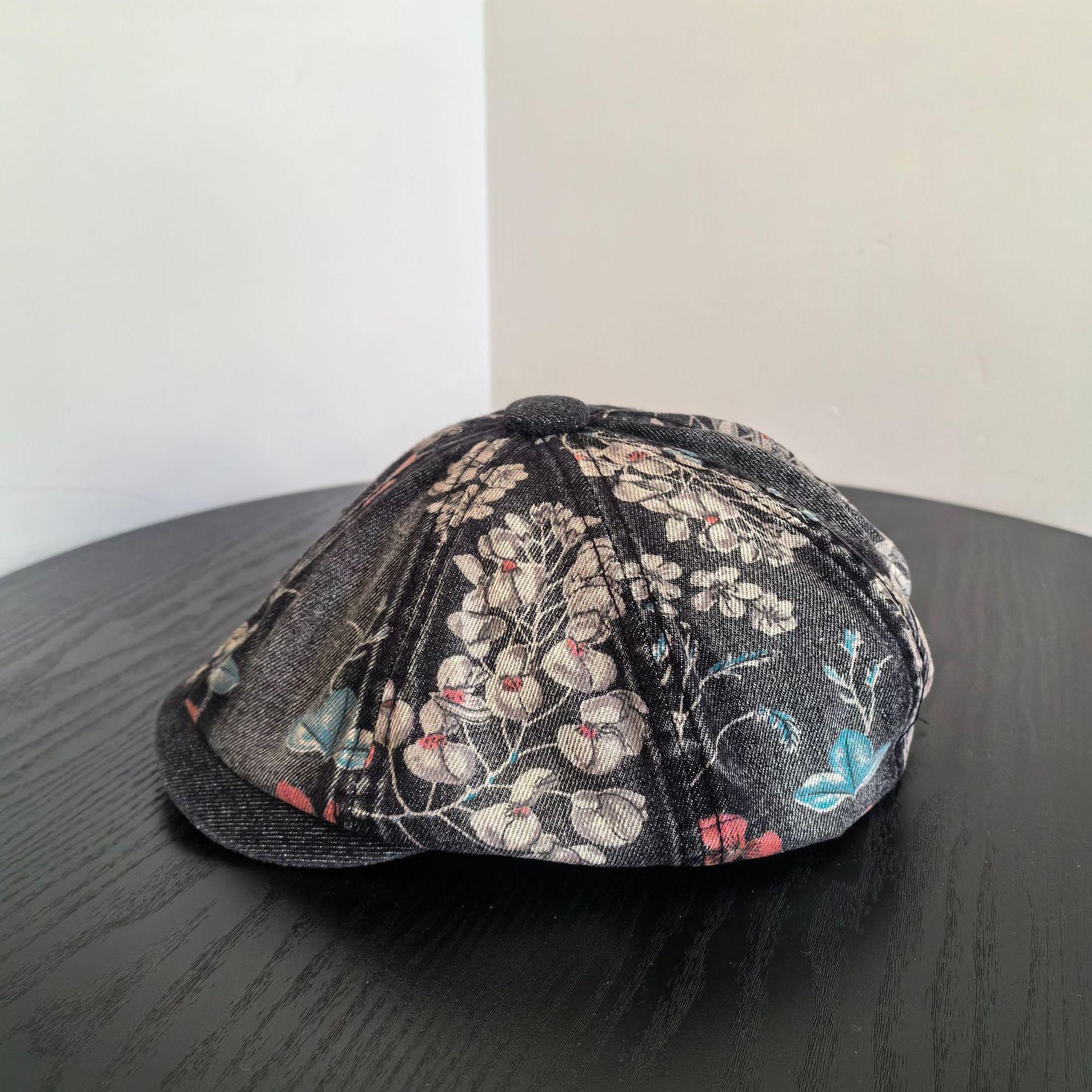 

Retro denim star anise four seasons forward hat fashion printing versatile cap washed single hat women s hat tide сірий колір
