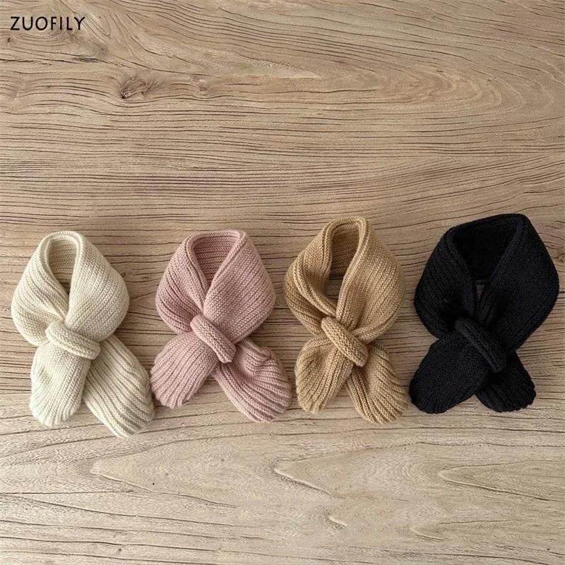 Miękki Dzianinowy Szalik Dziecięcy Zimowy Ciepły Niemowlę Maluch Ocieplacz Szyi Modny Dziecięcy Dziewczęcy Chłopięcy Szaliki Śliniak Dziecięcy Jednokolorowa Apaszka