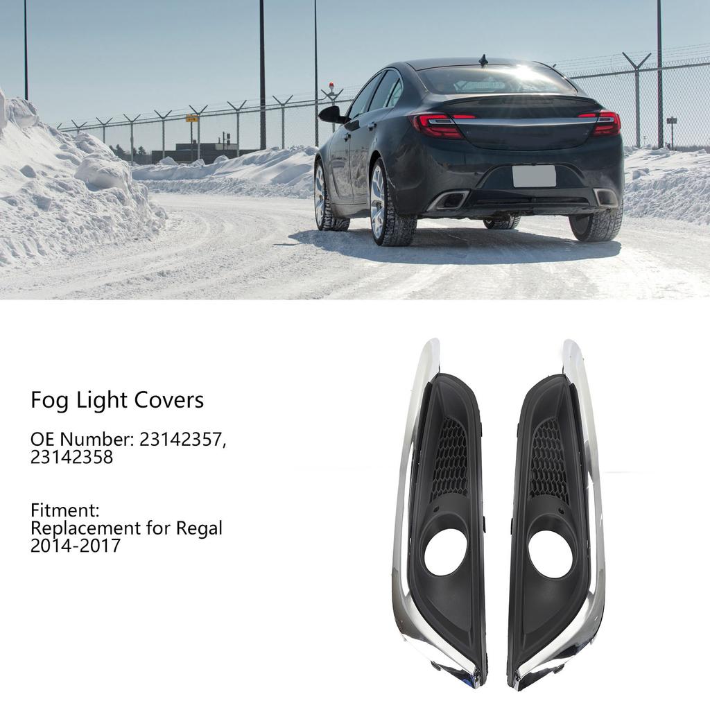 Car Fog Light Covers 23142357 Stylish Durable Impact Resistant Front Bumper Fog Lamps Bezel Cover Trim Replacement for Regal