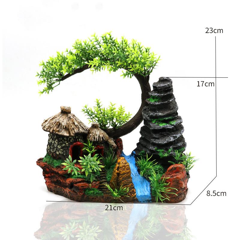 

Aquarium Fish Tank Decor Rockery Mountain Stone Hiding Fish Cave Resin Ornaments Resin Mountain View Rock Ornament Fish Tank