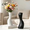Unique Relief Pattern Vase Minimalist Twisted Vase, Modern Ribbed Flower Decorative Container, Creative Farmhouse Interior Decor Floral Arrangement