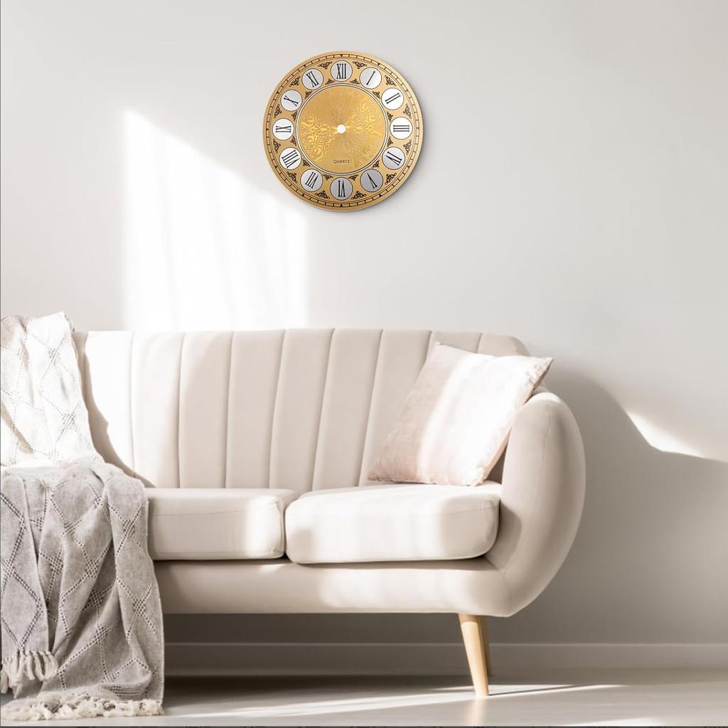 Aluminium Wall Clock Dial Face, 7 inch Diameter Arabic/Roman Numeral Clock Dial Face Replacement Parts, DIY Wall Clock for Bedroom Living Room Home