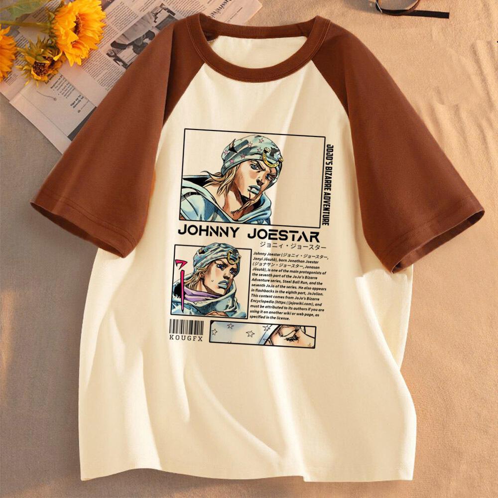 Jojo Bizarre Adventure Steel Ball Run Mädchen Anime Ästhetik Klassisch Trendiges T-Shirt Retro Grafik Digitale Popkultur Bunt