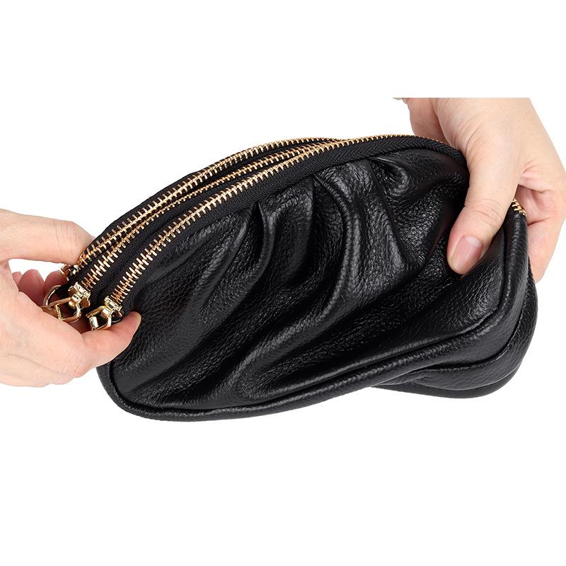 2026 Women's Genuine Leather Pleated Crossbody Bag – Versatile, Soft, Large Capacity, Fashionable Shoulder Bag