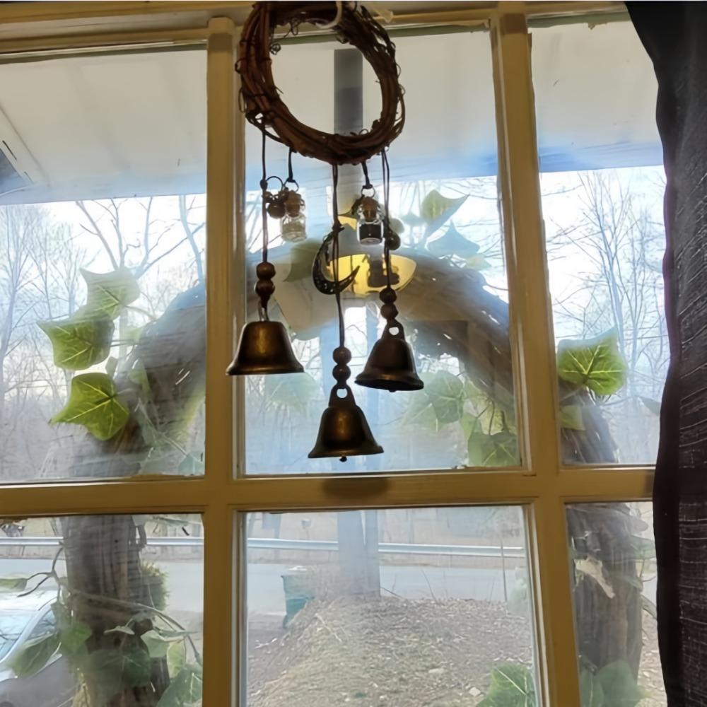 Witch Vine Ring Bell Door Handle Pendant Vine Wind Chime for Window Sill Hanging Home Decoration Wall Hanging Commemoration