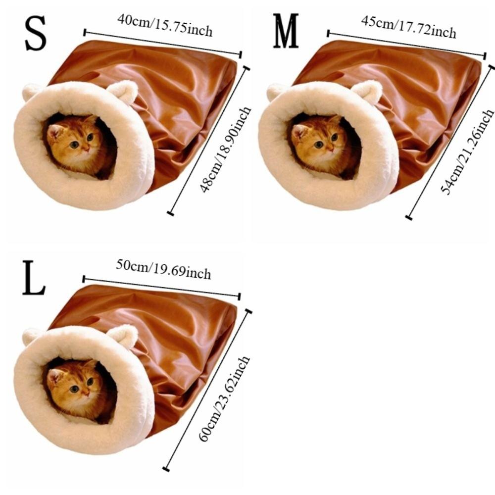 Comfortable Cat Sleeping Bag Plush Winter Pet Bed Soft Puppy Cave Winter