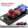 Simulation 1/32 Apollo EVO Sportwagen Modell Diecast Kinderspielzeug Fahrzeug Sound und Licht Rückzug Legierung Miniatur Voiture