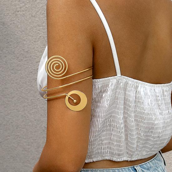 Arm Bracelet Punk Style Starfish Conch Flower Decor Opening Adjustable Arm Bangle Jewelry Accessories