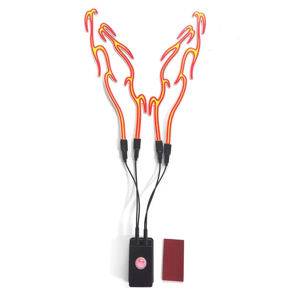 

4 в 1 мотоциклетный шлем светодиодный холодный свет водонепроницаемая полоса наклейка мигающие предупреждающие огни ночная езда заряжаемые аксессуары