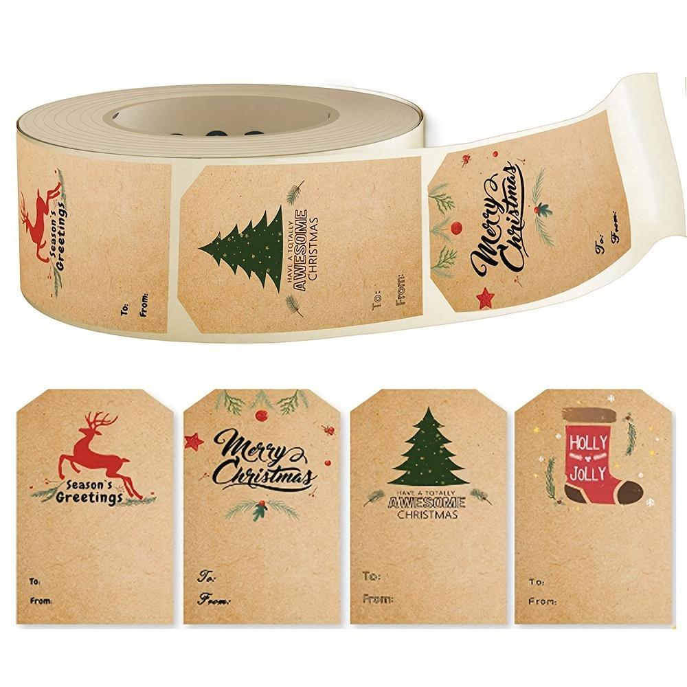 300pcs/Roll Christmas Writable Self-Adhesive Labels 2" X 2.76" | Multi - Purpose Holiday Gift Packaging, Daily General Labels