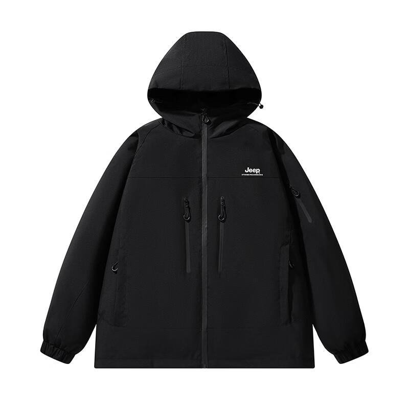 JEEP Unisex Loose-Fit Hooded Outdoor Casual Workwear Jacket L