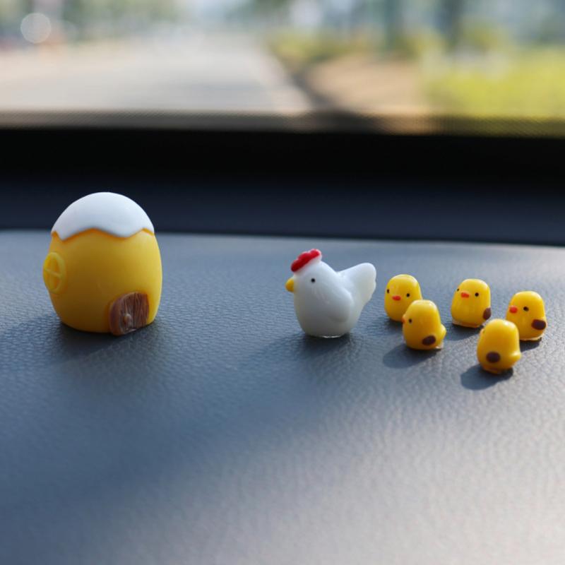 

Милые мини-цыплята, украшение для салона автомобиля, зеркало заднего вида, приборная панель, украшения для женщин и мужчин, подарочные автомобильные аксессуары 2