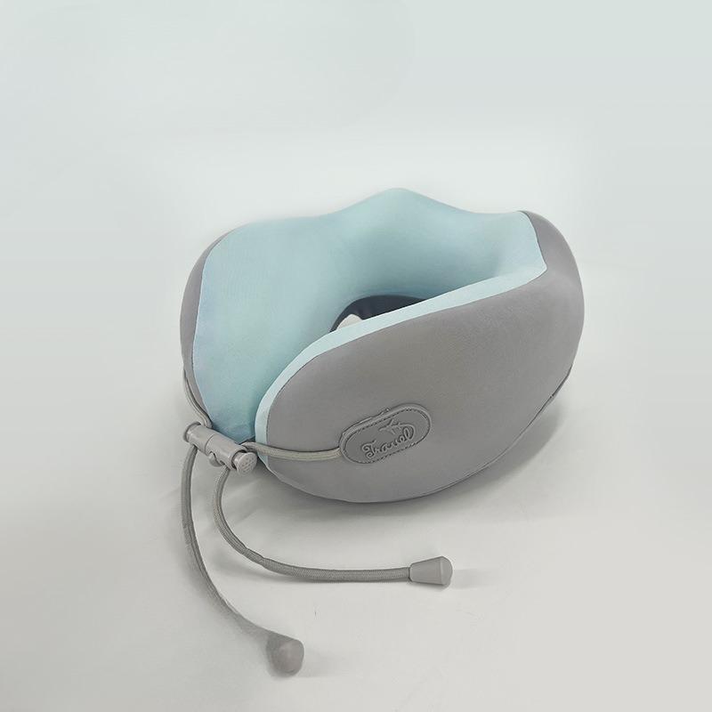 Oreiller de voyage en forme de U Mousse à mémoire de forme Support pour le cou Ergonomique Portable Pliable Doux Respirant pour Vol Bureau Sieste Camping Côté Couchage Lavable