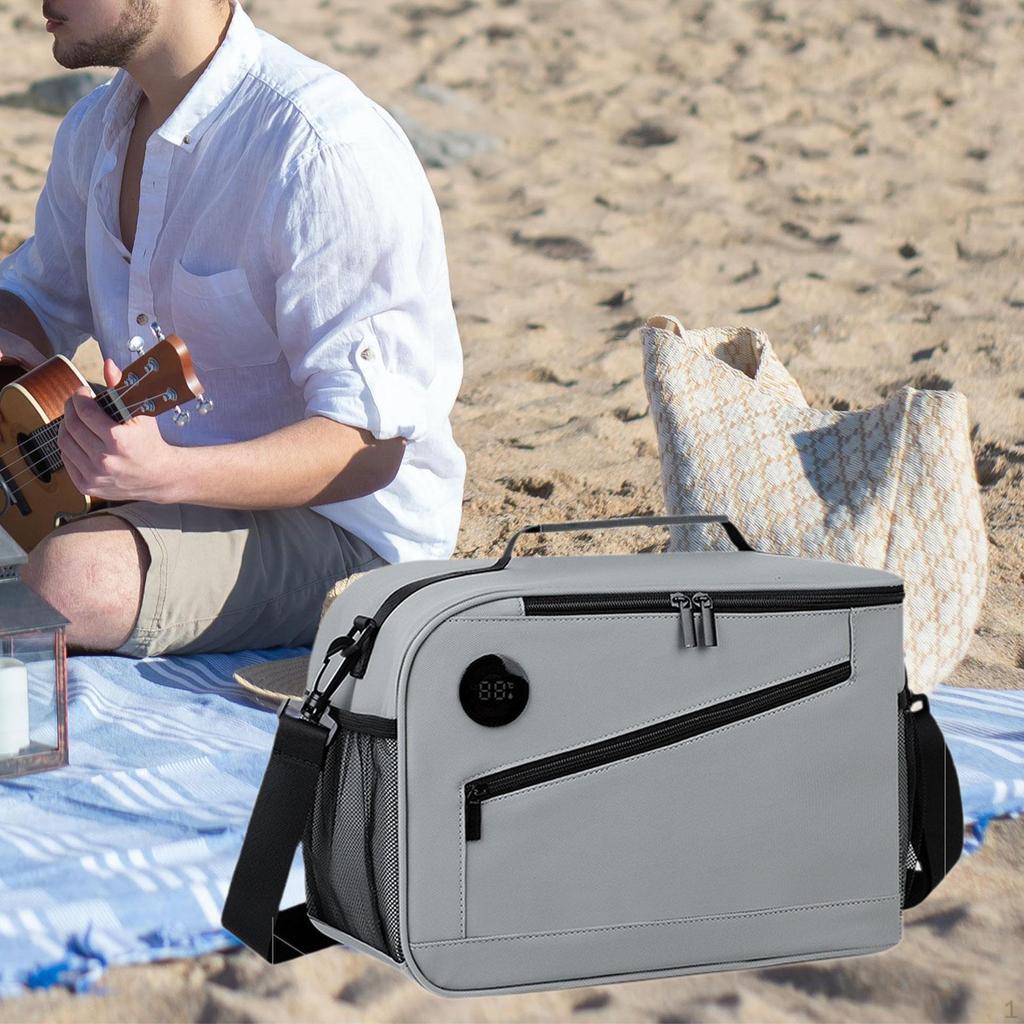 Insulated Bag with Zipper, Smart Temperature Display, Thermal Preservation for