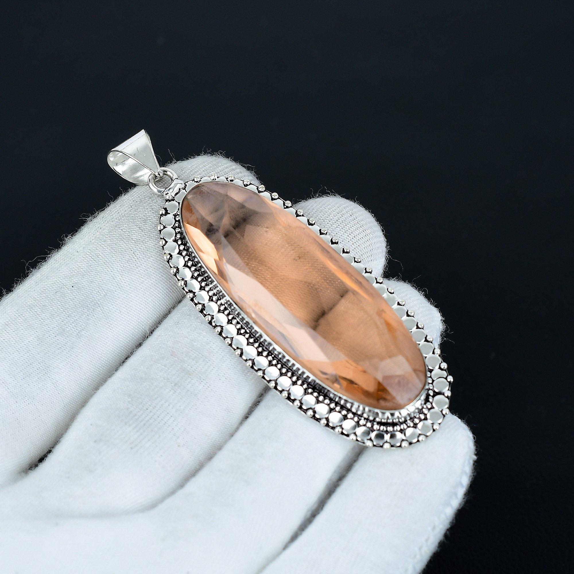 

Антикварный кулон с морганитом, кулон ручной работы, кулон из серебра 925 пробы, ювелирное изделие, уникальный кулон для подарков, подарки на годовщину 2.56 жёлтый