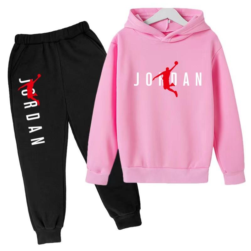 Felpa con Cappuccio per Bambini Lettere da Basket Pullover 3-12 Anni Giacca Felpa+Pantaloni Ragazzo Ragazza Neonato Abbigliamento Jogging Tempo Libero Moda Marca Set