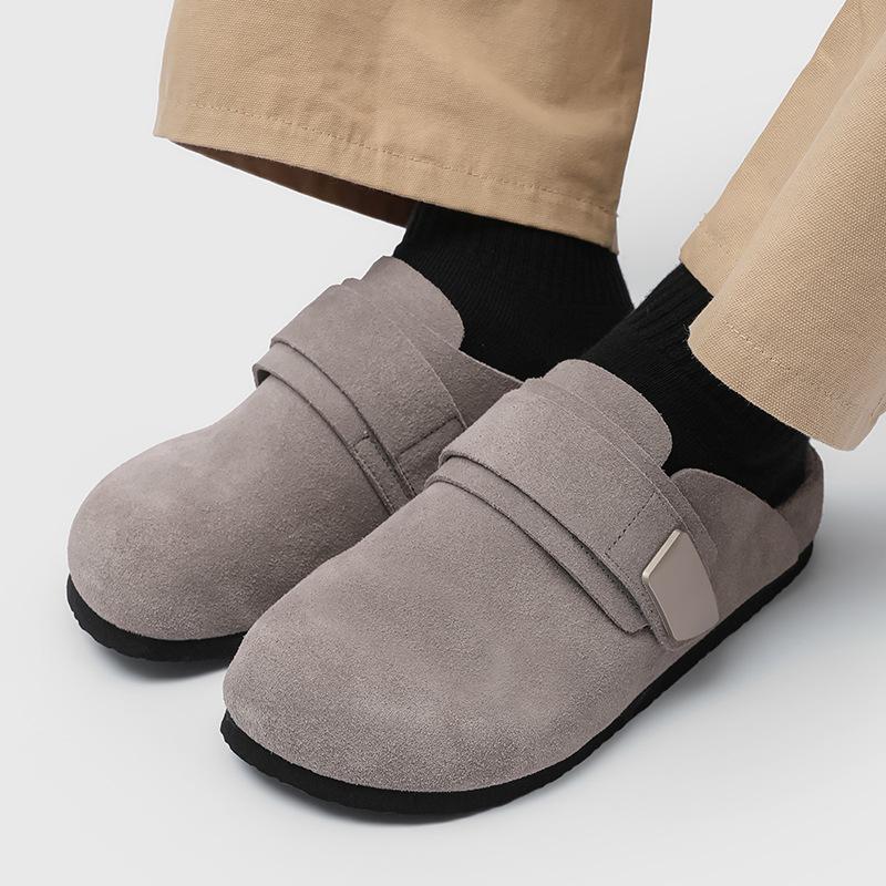 French slippers men's outerwear bag head Muller fashion lazy Boken bag head slippers 59901 gray-J