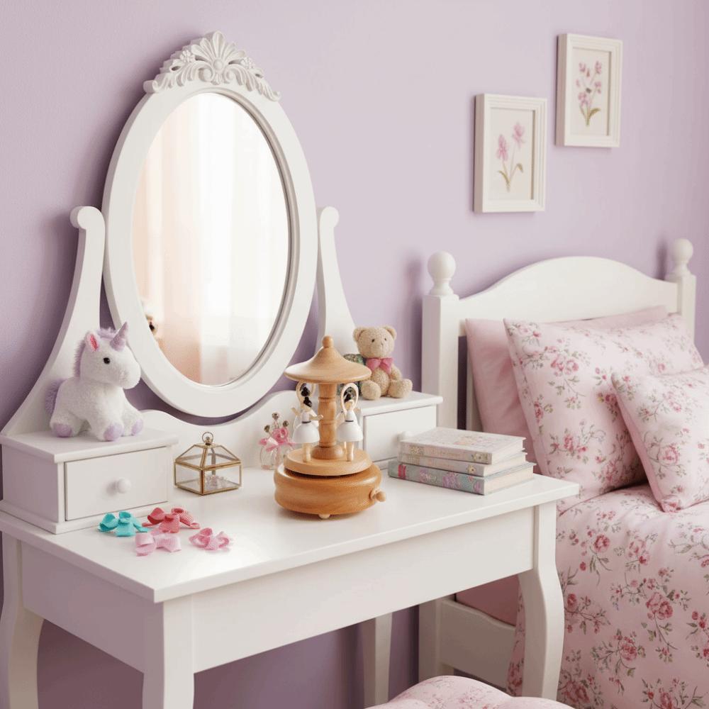 Wooden Material Rotatable Music Box Rotating Carousel Hand-cranked Music Box  Birthday Gift