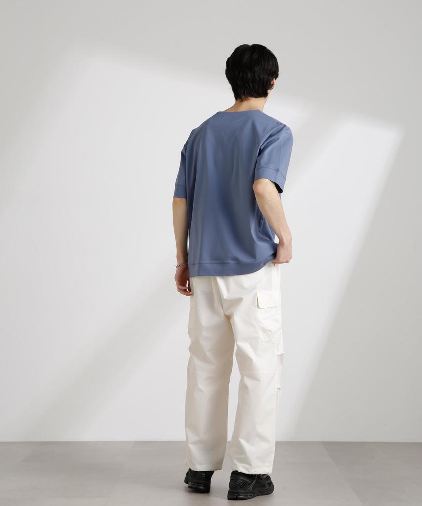 Nano Universe 50/-Sercerisiertes Glattes Key-Neck-T-Shirt, Herren, Größe L (110), Blau, 672-5124208