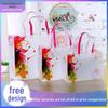 In Stock Laminated Floral & Bird Pattern 3D Tote - Creative Shopping & Gift Bag with Logo Print