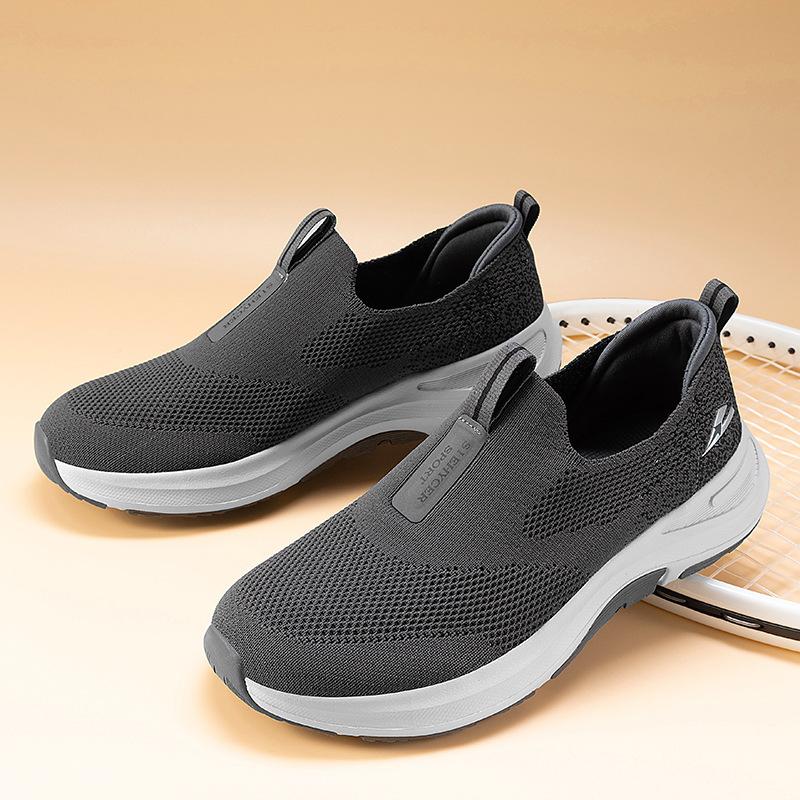 Ultraleichte lässige Schuhe aus großflächigem Fliegenstrick, hochwertige Slipper zum bequemen Gehen, trendige Sportschuhe für Herren