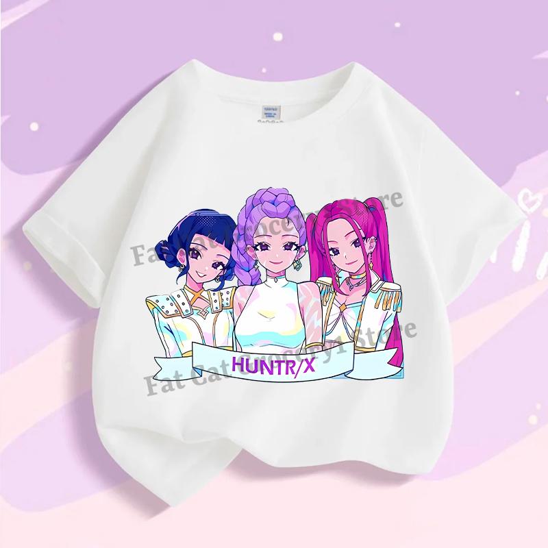 Kpop Tričko Lovce démonů Dětské Roztomilé Rumi Mira Zoey Trička Dívky Chlapci Léto Krátký rukáv Dětské Volnočasové Topy Bavlněné Oblečení Dárek