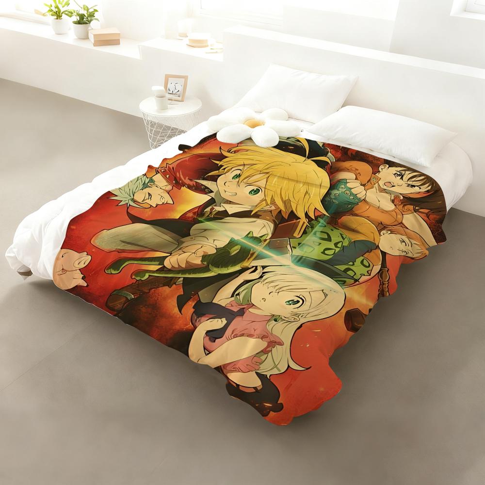 Anime S-Seven Deadly Sins Throw Flannel Fluffy Soft Blanket Warm Skin-Friendly Throw For Sofa Bed Office Nap Winter