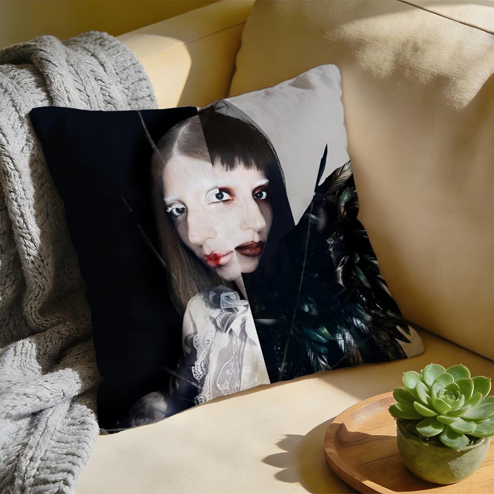 Cushion Cover Singer LLady Gaga Mayhem Washed Linen Soft Breathable Decorative Case For Sofa Home Pillow cover