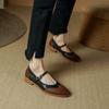 Fashion 2024 New Spring Women Shoes Mary Jane Round Toe Low Heel Genuine Leather Chunky Women Pumps Shoes for Women Zapatos De Mujer