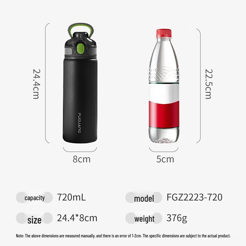 FUGUANG 316L Stainless Steel Insulated Water Bottle with Straw