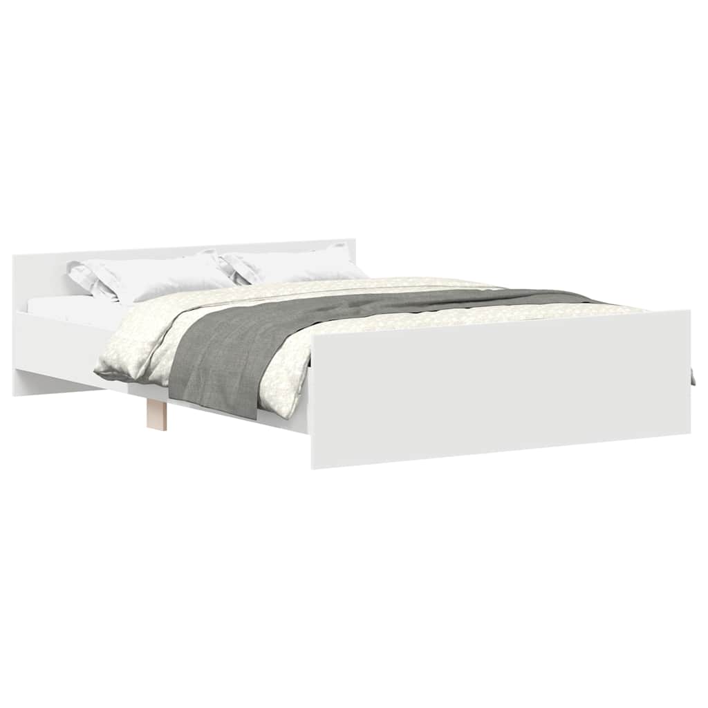 Bed Frame with Headboard and Footboard White 120 x 190 cm