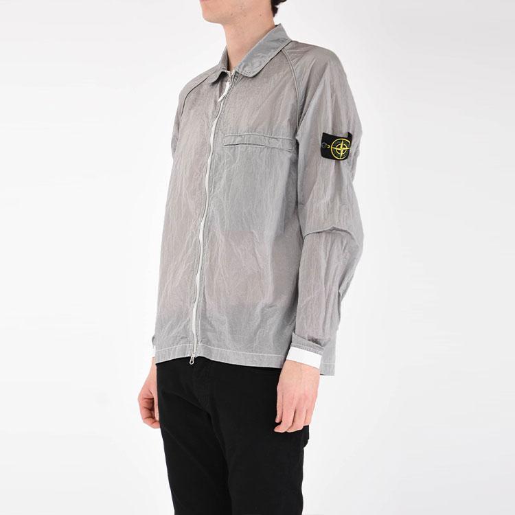 STONE ISLAND Ss23 Nylon Metal Shirt Collar Jacket Men Jackets Ice-Grey 761512321-V0003