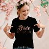 Team Bride Squad Matching T-Shirts, Arrow Heart Graphic Tees, Short Sleeve O Neck Tops for Bachelorette Party & Bridal Shower
