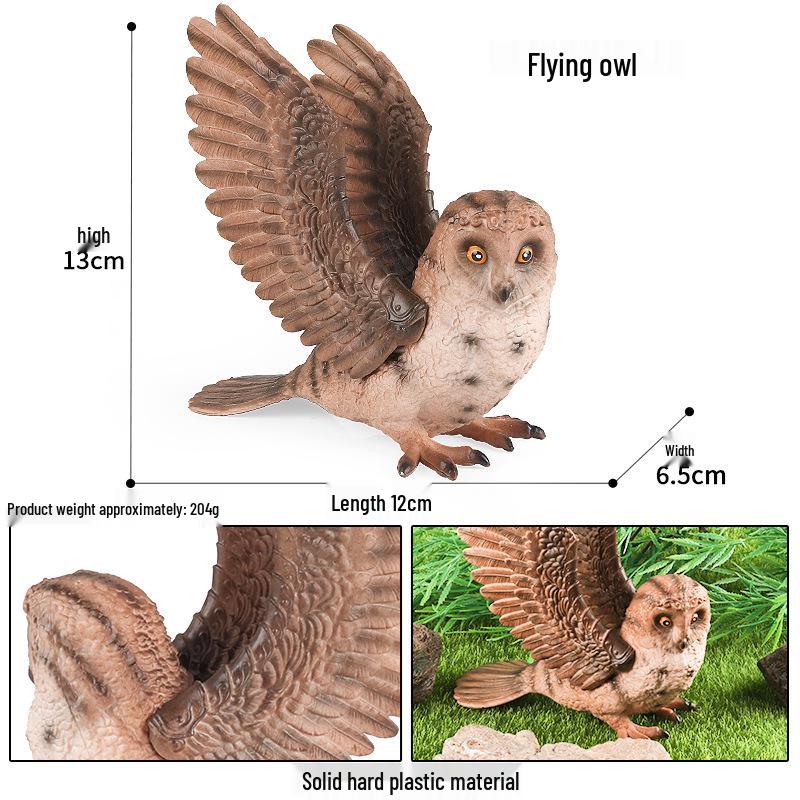 Children's Animal Simulation Toy Set: Eagle, Falcon, Secretary Bird, Owl Figurines