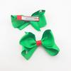 Green Threaded Bow Hair Clip - Party & Festival Gift, 3D Four-Ear Design, Flyaway Hair Accessory for Girls