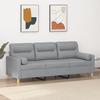 VidaXL 3-seater Sofa with Light Grey Pillows 180 Cm Fabric, Sofa, Living Room Sofa, 3-seater Fabric Sofa, Sofa 3200829