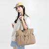 New pleated shoulder bag large-capacity handbag college student class simple fashion leisure commuter tote bag women