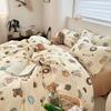 Ins Cute Duvet Cover Sets 4 Pcs For Girls Kids 2025 New Cartoon Bedding Set Single Size Bed Sheets Set Pillowcases No Filling