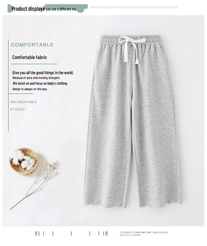 Girls' Spring 2025 Korean Style Straight-Leg Casual Pants for Kids