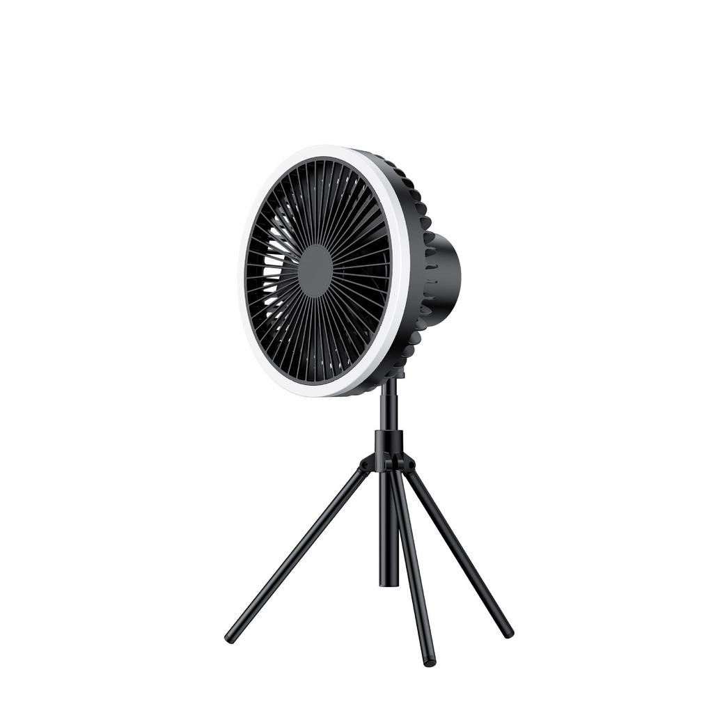 Smart Multi-functional Tripod Fan with Colorful Lights for Outdoor Camping