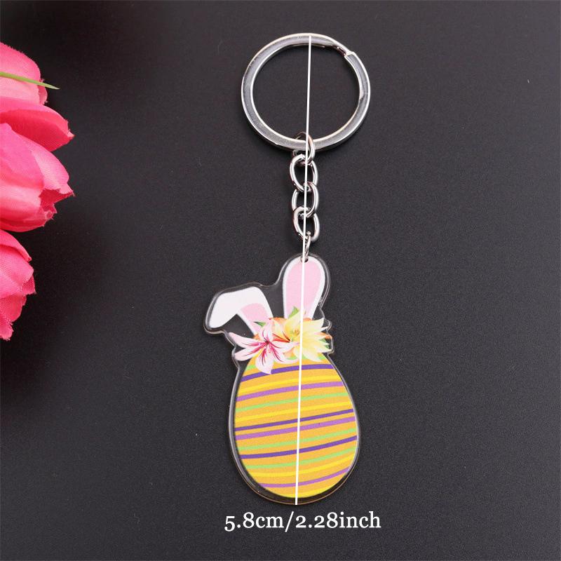 WTEMPO Spring Party Easter Rabbit Ear Easter Egg Keychains Kit Bags Pendant Keychains Car Key Door Key Decorations DIY Keychain Crafts Making Supplies