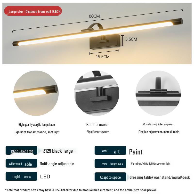 Modern Minimalist LED Vanity & Picture Light for Bathroom Mirror