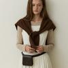 ADAUL Essential leather label wool knit shawl - 5color