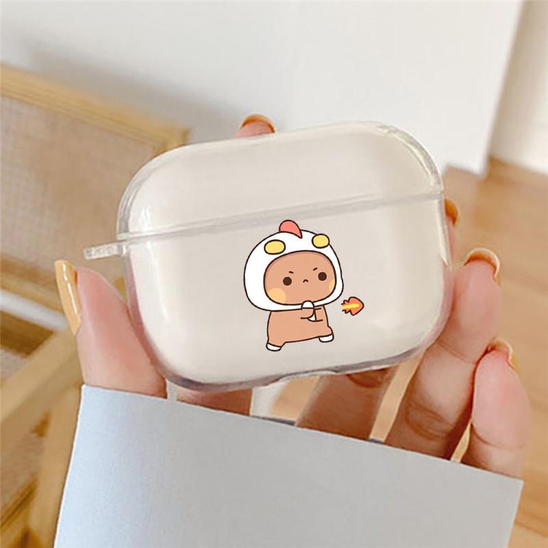 Kawaii Cute BuBu DuDu Bear Couple Earphone Case For Airpods 4 3 2 1 Clear Soft Wireless Cover For Apple Airpod Pro 2 Accessories