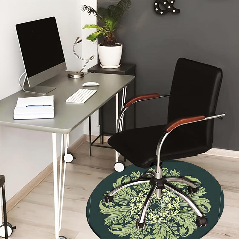 

1pc Office Carpet Chair Mats Ornate Floral Mandala Pattern Perfect for Decorating Office Chairs, Living Rooms, Or Bedrooms 80cm