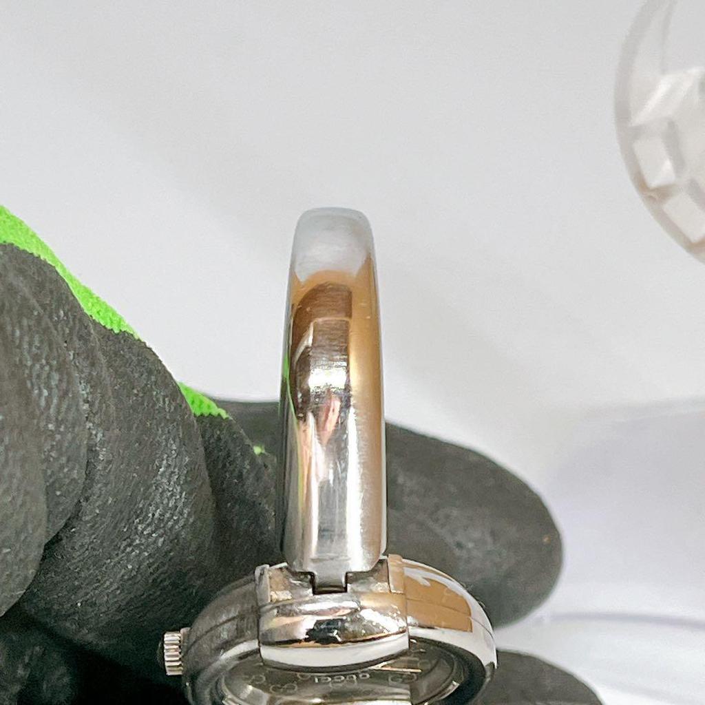 USED GUCCI 1400L Ladies Wristwatch GG Brown Silver GG