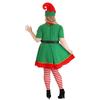 Women Christmas Elf Costume Set Elf Dress Hat Belt Holiday Parties Halloween Universal Adult Novelty Outfit without Feathers