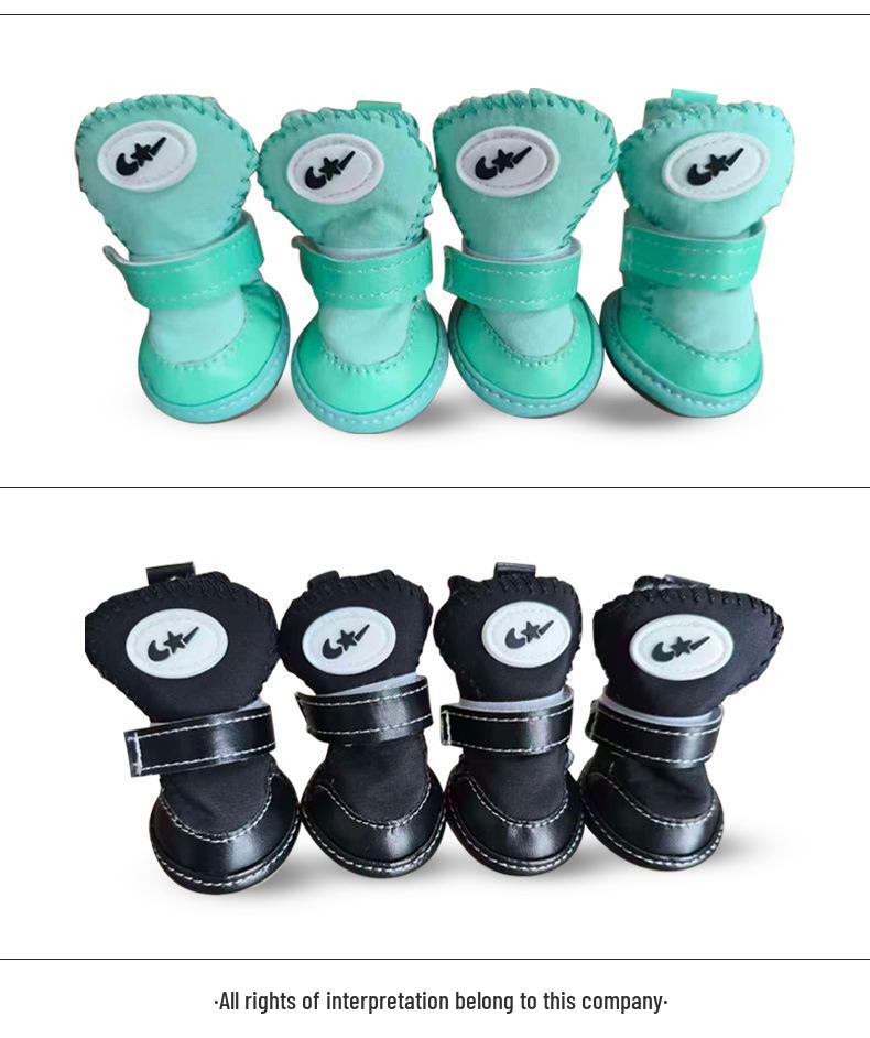 Durable Pet Warm Shoes with Lambswool Lining and Rubber Sole