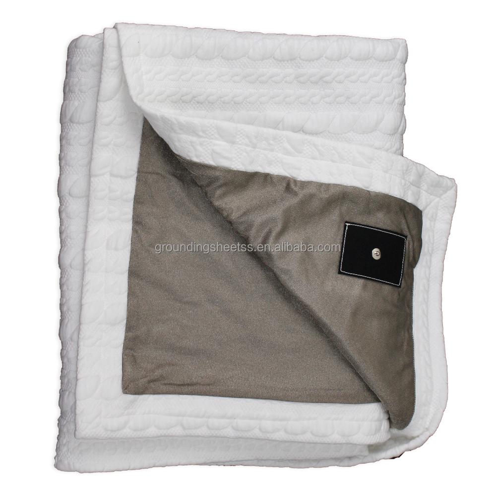 100% Silver Fiber RFID Shielding Blanket Anti-Radiation Woven Summer Blanket 75x75cm белый