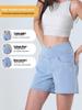 Women's High-Stretch Cross-Waist Denim Wide-Leg Shorts